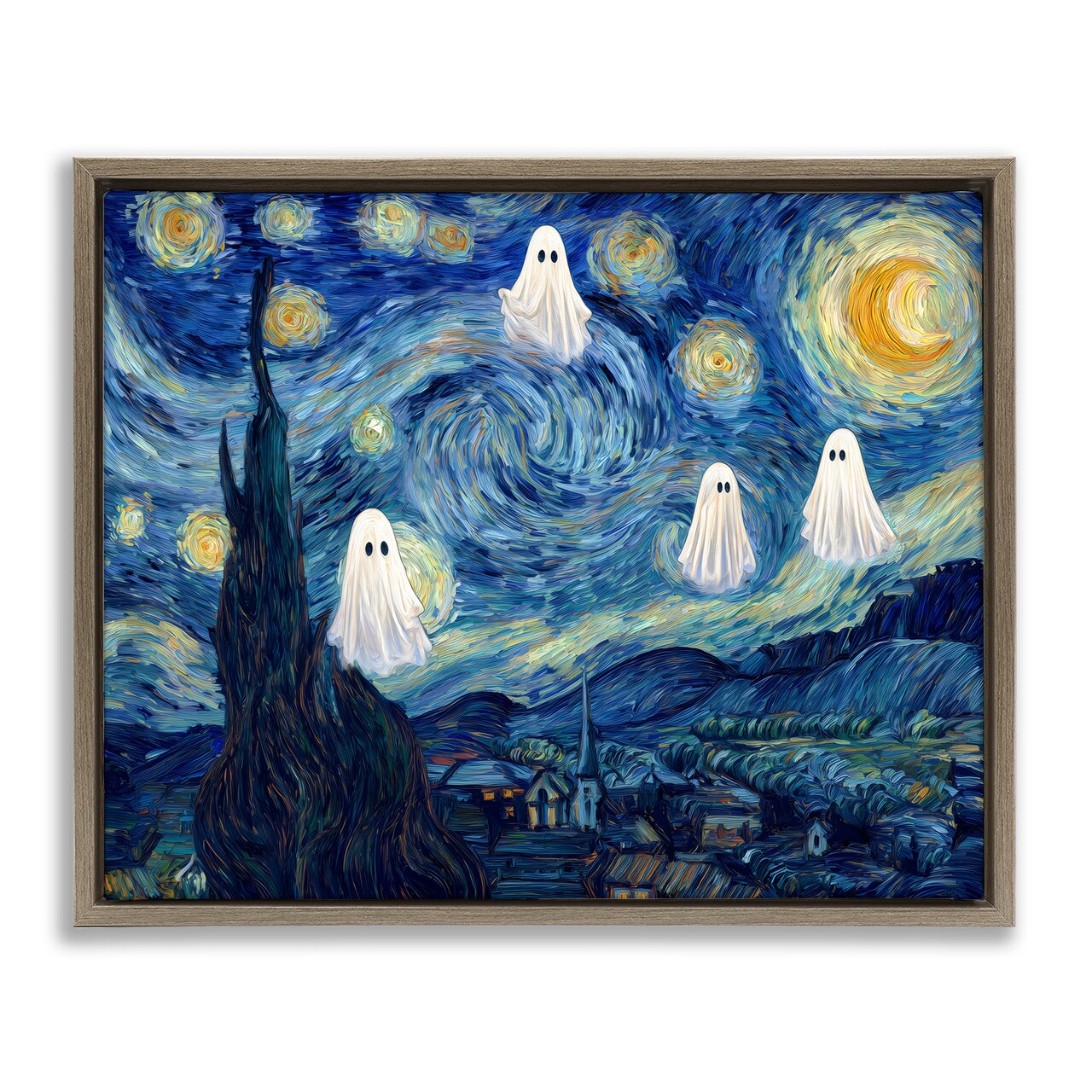 Stupell Industries Classic Night Ghosties Floating Frame, design by Arlington Prints